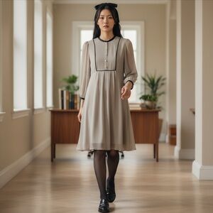 Alice + Olivia Silk Long Sleeve Mini Dress